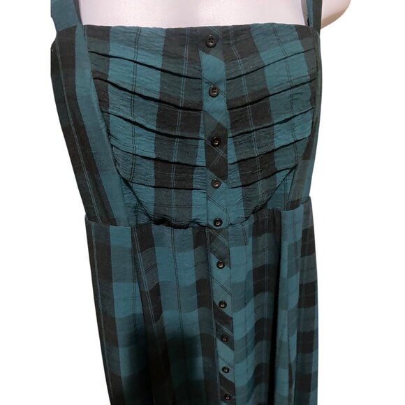 Torrid Womens Midi Dress 1X Seersucker Button Sleeveless Academia Adjustable - Picture 11 of 14